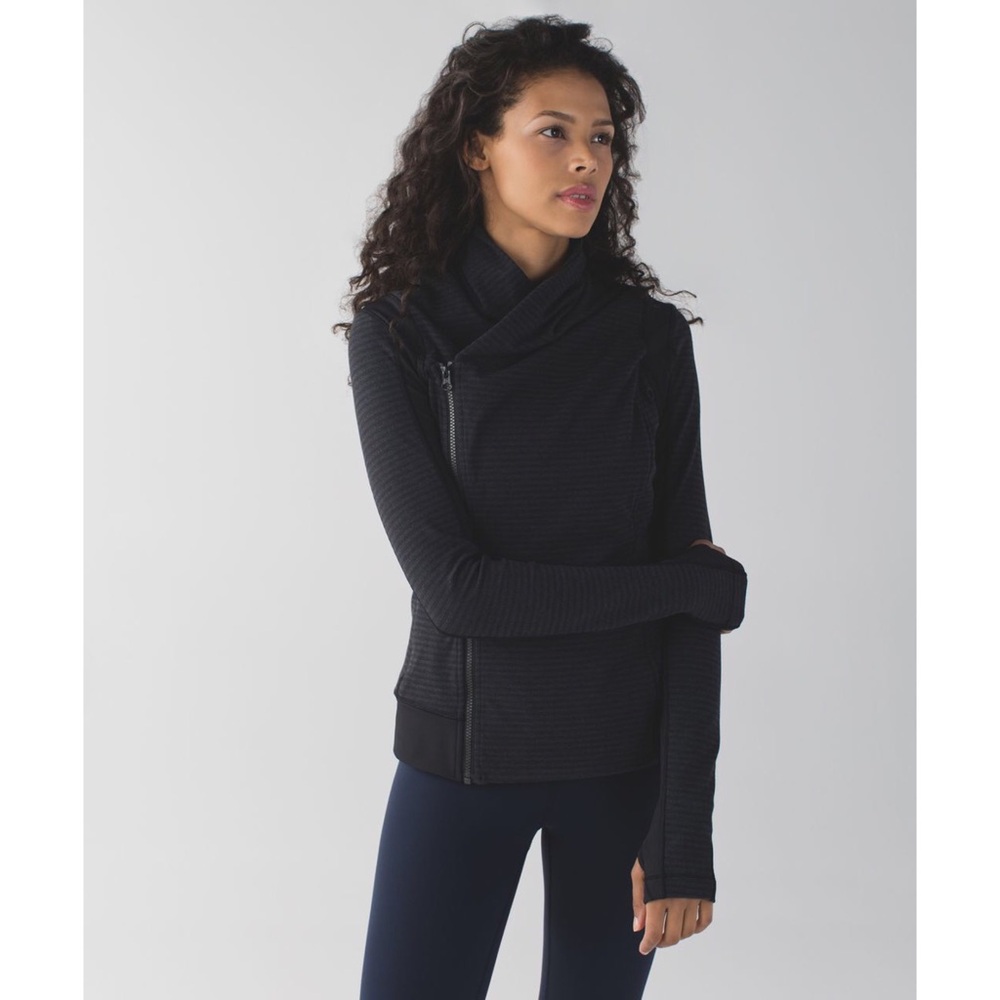 lululemon athletica Black Asymmetrical Zip Jacket